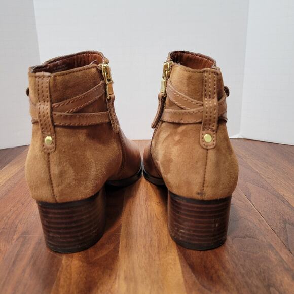 Lauren Ralph Lauren Damara Leather Suede Ankle Boots Zip Close Size 7 - Picture 4 of 14